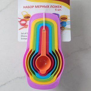 Measuring Cup Set Cooking Tool Plastic 6 Pieces Colorful